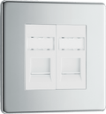 BG Nexus Flatplate Polished Chrome 2G RJ45 telephone socket - FPCRJ452-01