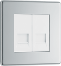 BG Nexus Flatplate Polished Chrome 2G telephone socket, master - FPCBTM2-01