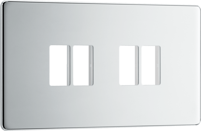 BG Nexus Flatplate Polished Chrome 4 module plate - MFPC4-01