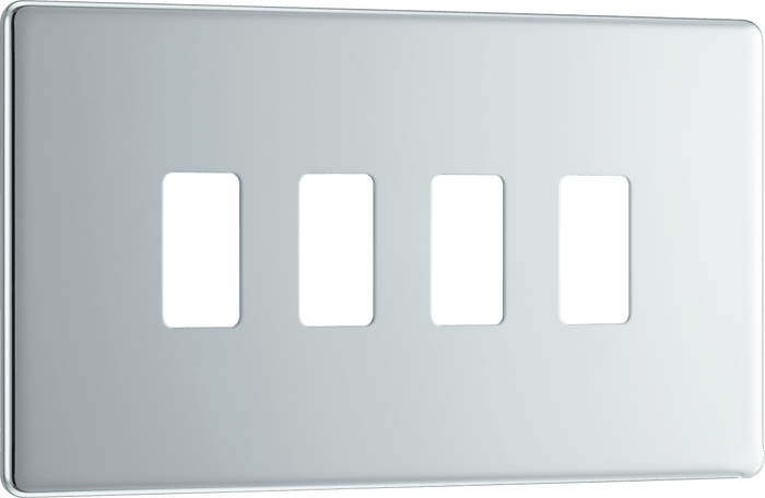 BG Nexus Flatplate Polished Chrome 4 module rectangular - RFPC4-01