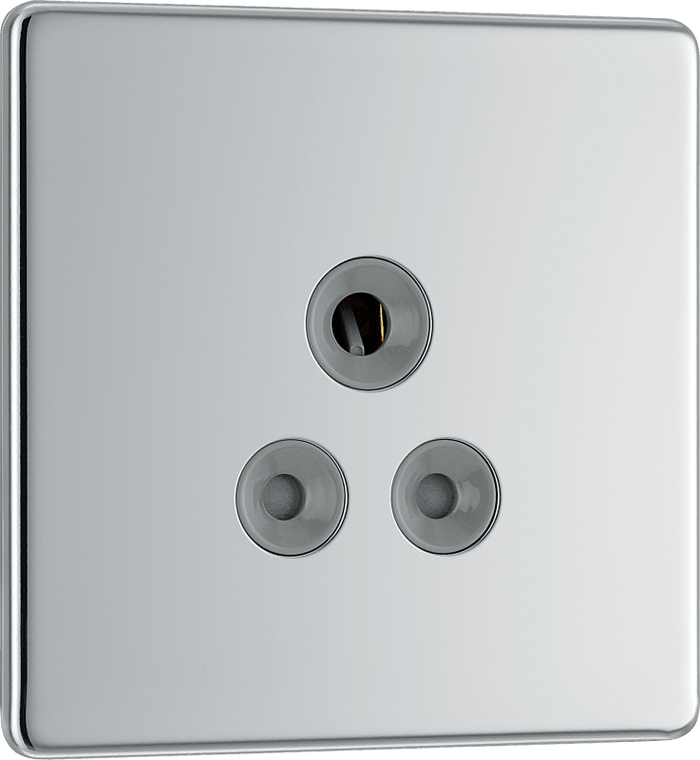 BG Nexus Flatplate Polished Chrome 5A Unswitched Round Pin - FPC29G-01