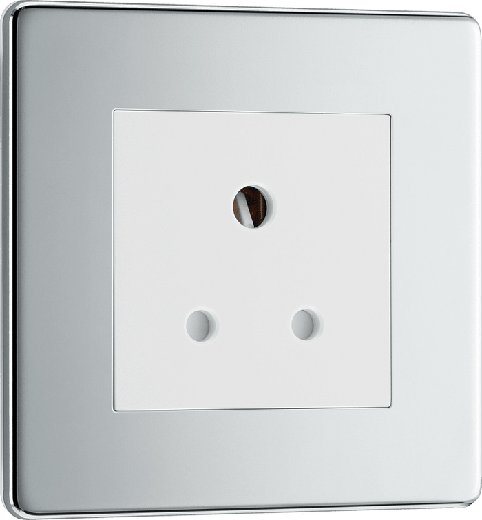 BG Nexus Flatplate Polished Chrome 5A Unswitched Round Pin - FPC29W-01