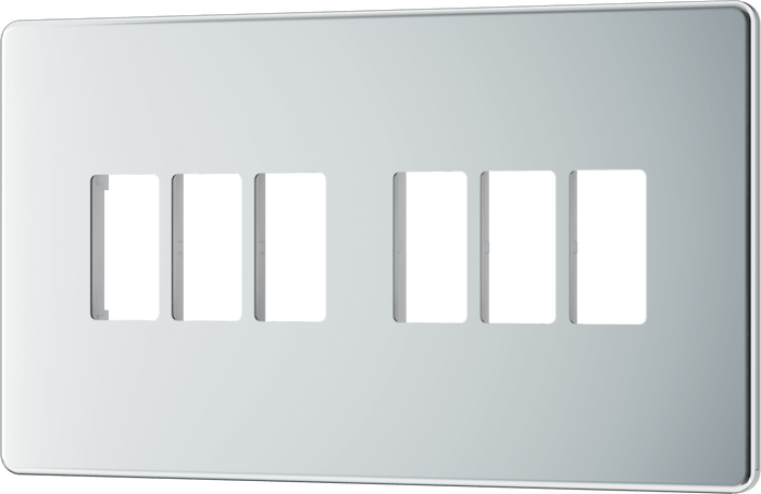 BG Nexus Flatplate Polished Chrome 6 module plate - MFPC6-01