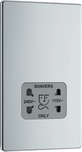 BG Nexus Flatplate Polished Chrome Dual Voltage Shaver Socket - FPC20G-01