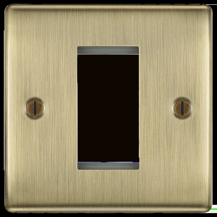 BG Nexus Metal Antique Brass Euro Module Front Plates