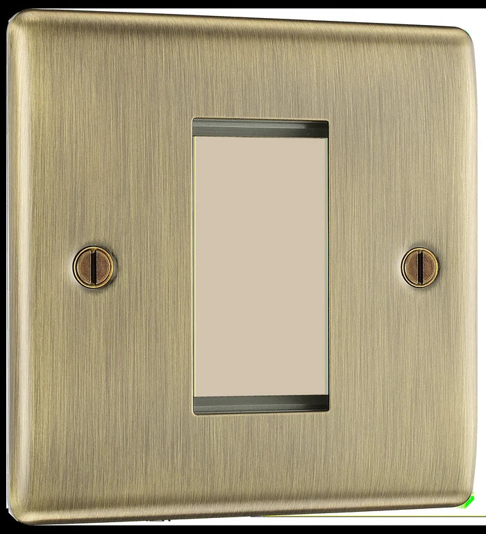 BG Nexus Metal Antique Brass Euro Module Front Plates
