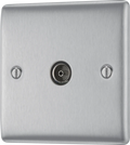 BG Nexus Metal Brushed Steel Co-Axial & Satellite Socket