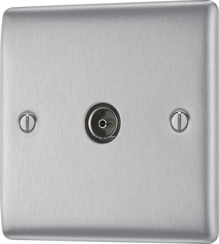 BG Nexus Metal Brushed Steel Co-Axial & Satellite Socket