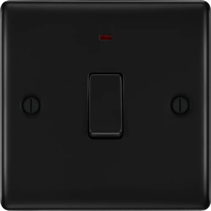BG Nexus Metal Matt Black 20A Double Pole Switch
