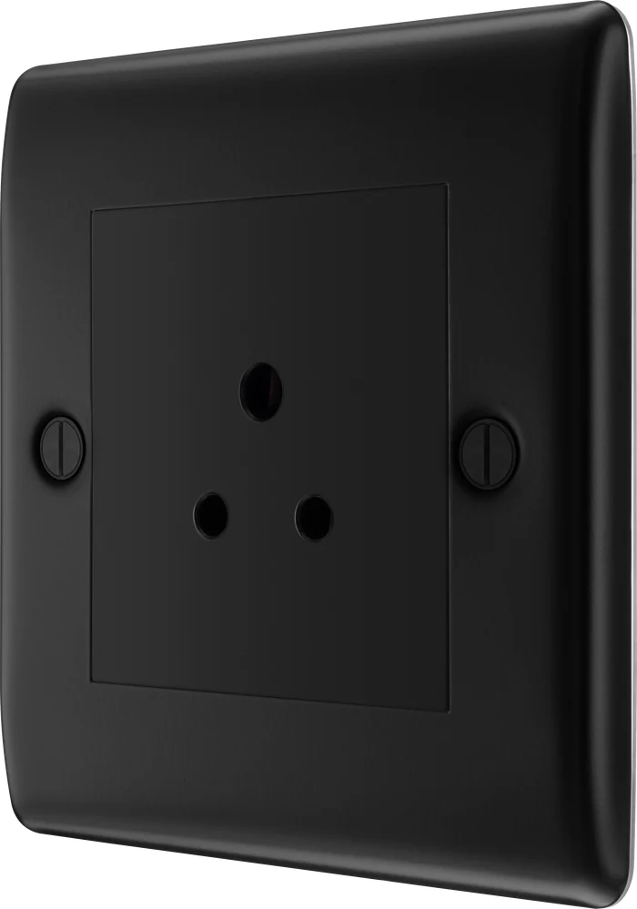 BG Nexus Metal Matt Black Round Pin Socket
