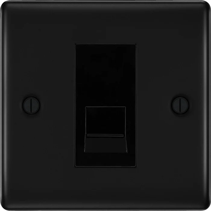 BG Nexus Metal Matt Black Telephone & Data Outlet