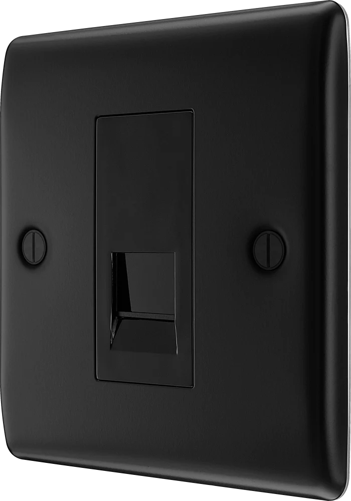 BG Nexus Metal Matt Black Telephone & Data Outlet