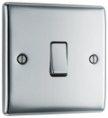 BG Nexus Metal Polished Chrome 16Ax 1 Gang Light Switch
