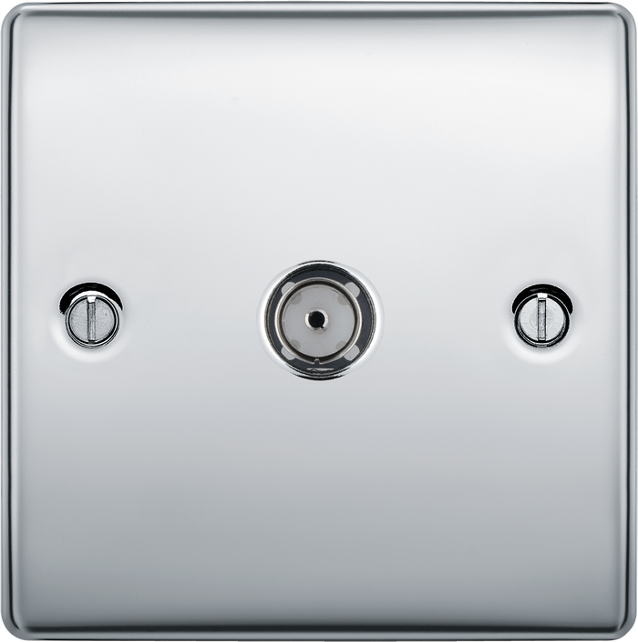 BG Nexus Metal Polished Chrome Co-Axial & Satellite Socket
