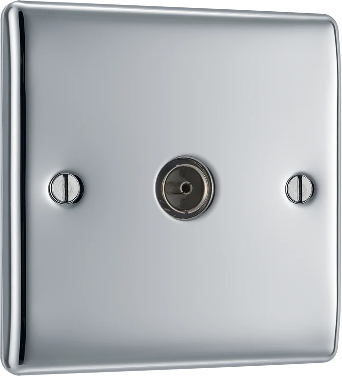 BG Nexus Metal Polished Chrome Co-Axial & Satellite Socket