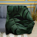 Big Leaves Nature Print Plush Fleece Throw Blanket