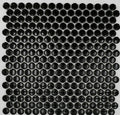 Black Glossy 1" Penny Round Porcelain Mosaic Tile 12x12 Sheet