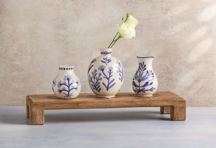 Blue Floral Vase