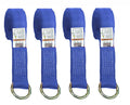 Blue Wheel lift Straps O-Ring Diamond Weave used for car transportation