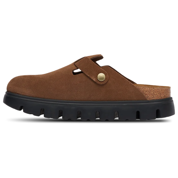 Boston Chunky Suede Birkenstock - Dark Tea/Black