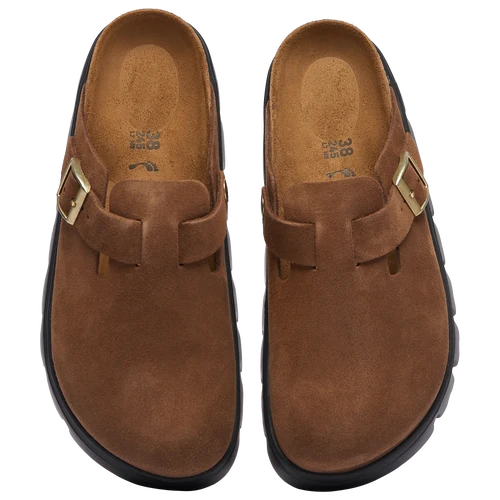 Boston Chunky Suede Birkenstock - Dark Tea/Black