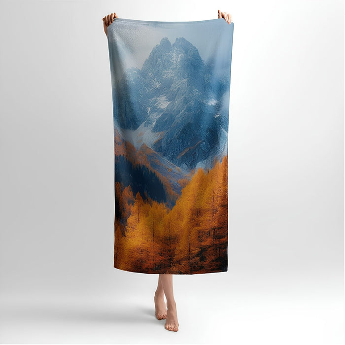 Bright Autumn Mountains 3D Print - Soft Cotton Terry Bath & Beach Towel