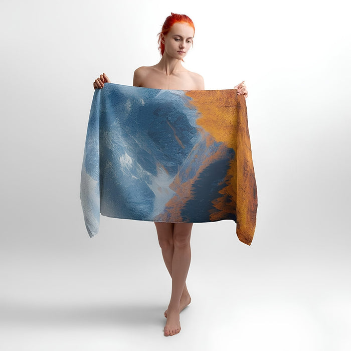 Bright Autumn Mountains 3D Print - Soft Cotton Terry Bath & Beach Towel