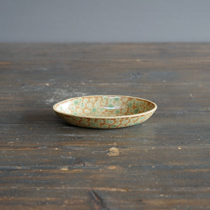 Brown Dots Small Oval Dish #LK895B
