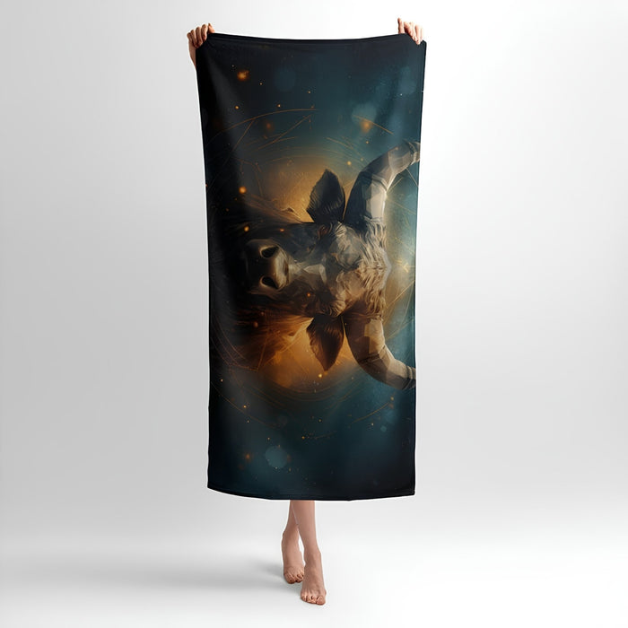 Bull Strength 3D Print - Soft Cotton Terry Bath & Beach Towel