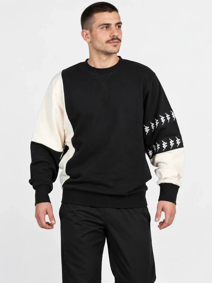 Buzo Kappa 222 Banda Vanto Negro-Blanco Cream — vista principal