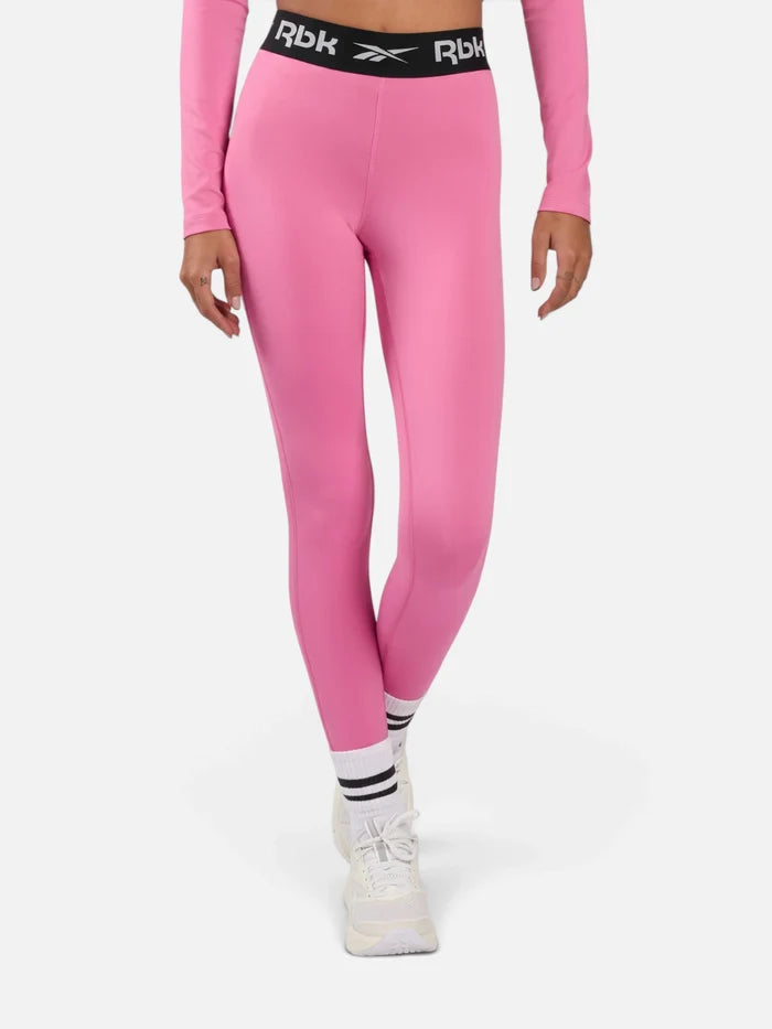 Calza Larga Reebok Core Fitness Training Ruched Legging Mujer Rosa