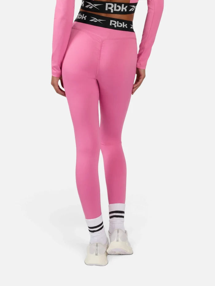 Calza Larga Reebok Core Fitness Training Ruched Legging Mujer Rosa