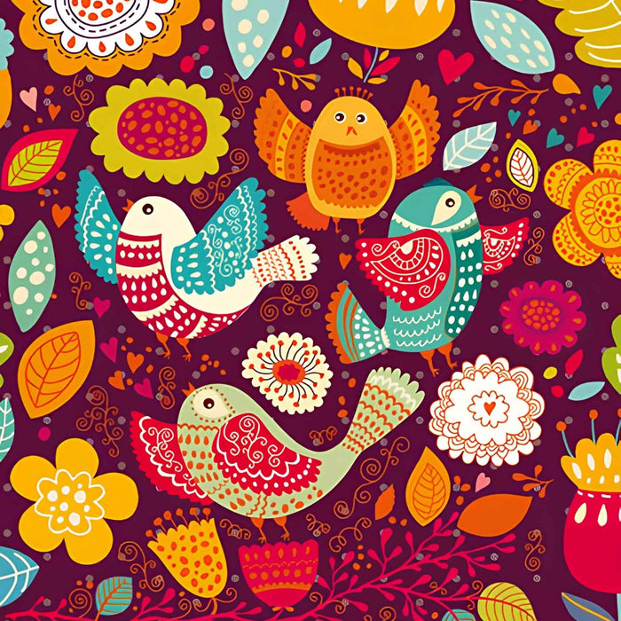 Cartoon Birds Pattern Print Plush Fleece Throw Blanket