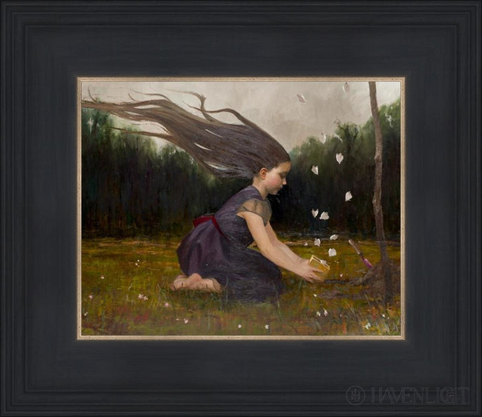 Catching Butterflies Open Edition Print / 10 X 8 Black 14 3/4 12 Art