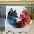 Cats Love Abstract Art Print Plush Fleece Throw Blanket
