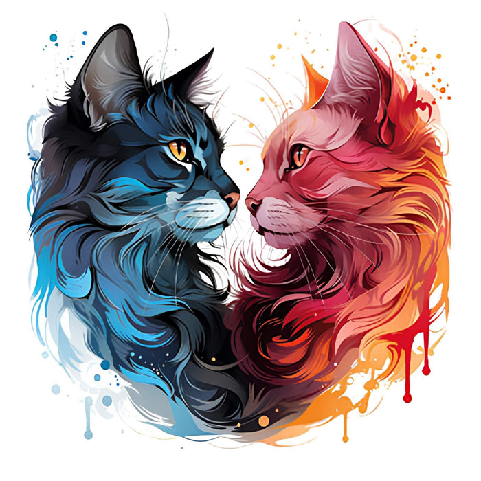 Cats Love Abstract Art Print Plush Fleece Throw Blanket