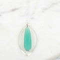 Chalcedony Open Wire Petal Gemstone Dangle Necklace