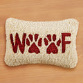 Chandler 4 Corners 12" x 8" Hooked Pillow, "Woof"