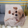 Chihuahua on White Dog Print Plush Fleece Throw Blanket