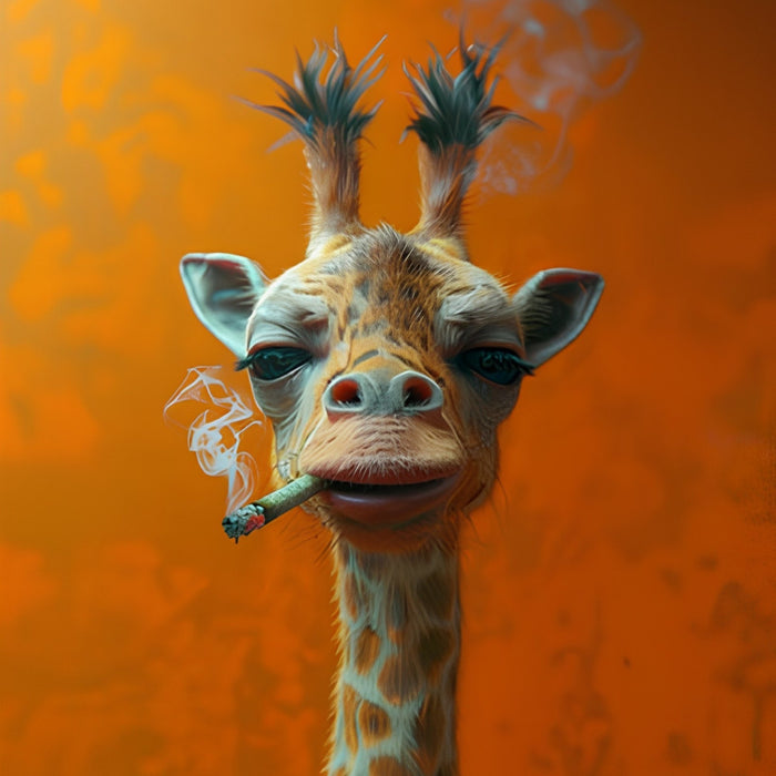 Chill Giraffe Cartoon Print Plush Fleece Throw Blanket