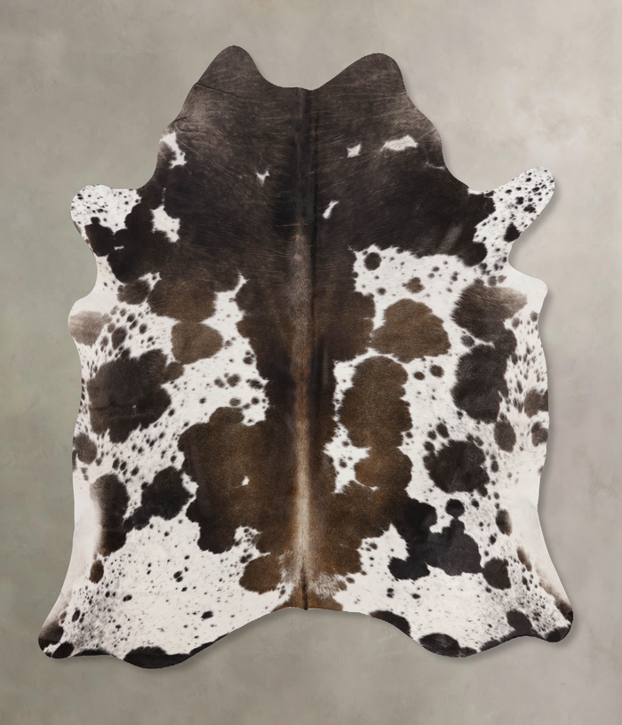 Chocolate and White Cowhide Rug #B10537