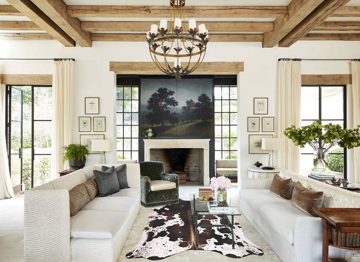 Chocolate and White Cowhide Rug #B10537