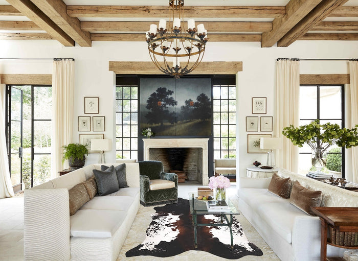 Chocolate and White Cowhide Rug #B10725
