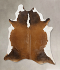 Chocolate and White Cowhide Rug #B10717
