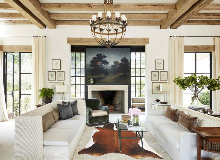 Chocolate and White Cowhide Rug #B10717