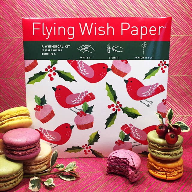 "Christmas Cakes" Flying Wish Paper (Large with 50 Wishes + Accessories)
