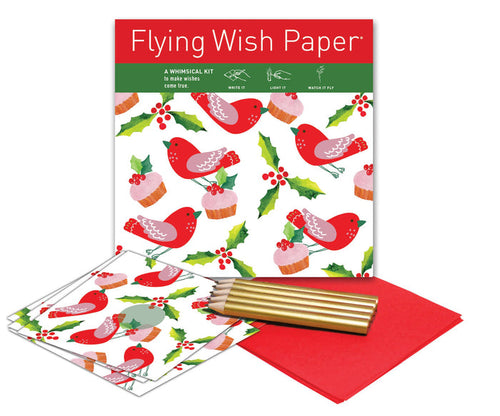 "Christmas Cakes" Flying Wish Paper (Large with 50 Wishes + Accessories)