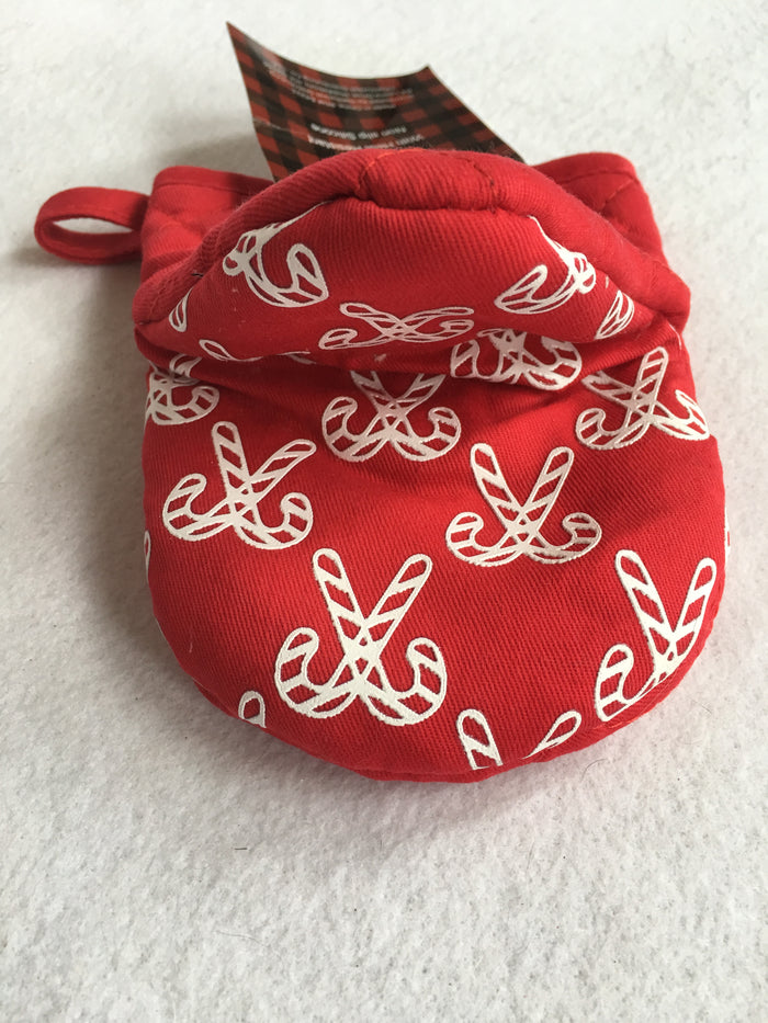 Christmas Candy Canes Mini Oven Mitt