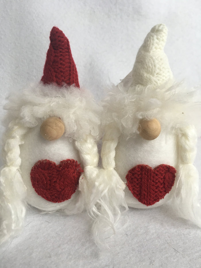 Christmas or Valentine’s Day Small Girl Gnome Ornament