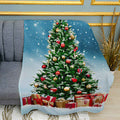 Christmas Tree Festive Holiday Print Plush Fleece Throw Blanket